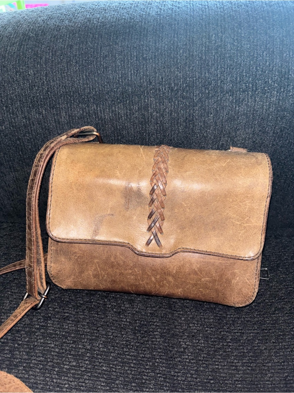 Brown Leather Lady Conceal Crossbody Purse RFID Concealed Carry Bag